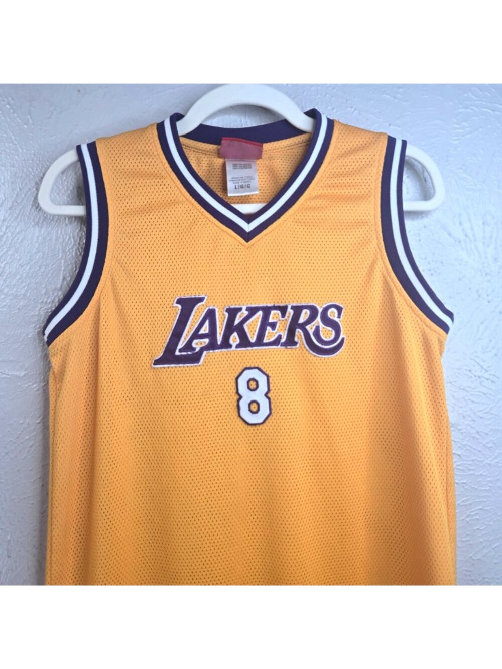 Los Angeles Lakers Kobe Bryant Vintage Reebok Jersey Dress #8 Gold Y2K Retro L - Picture 5 of 11